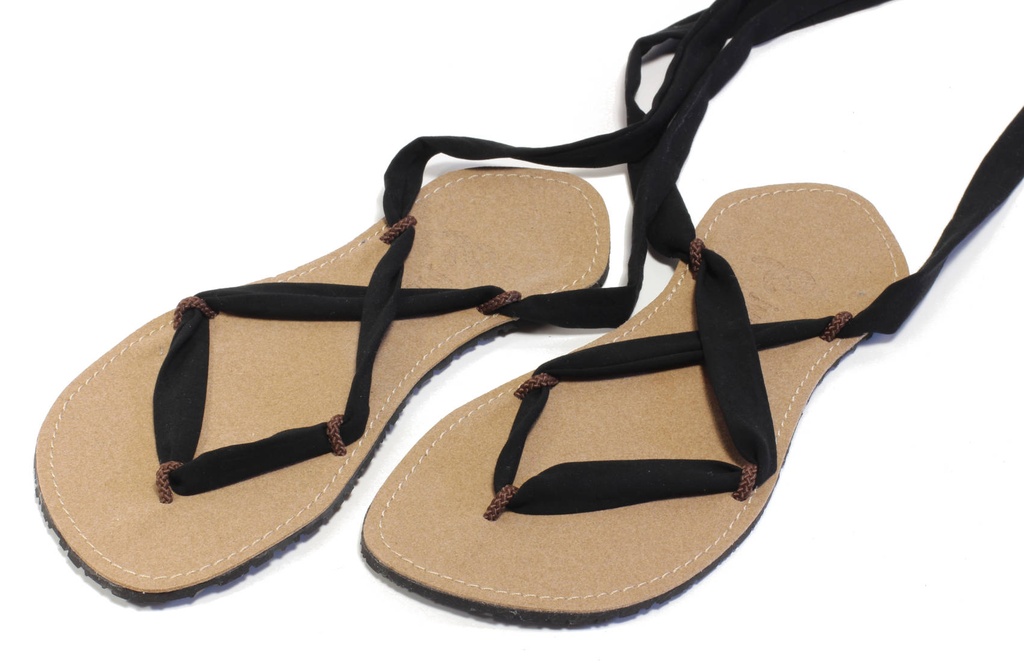 Vegan light brown barefoot sandals Caty